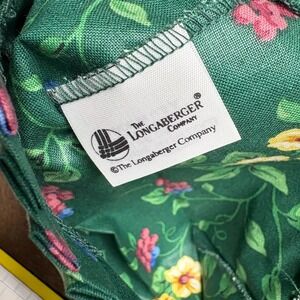 LONGABERGER Tea Basket Liner Fabric Emerald Vine 100% Cotton NEW‎